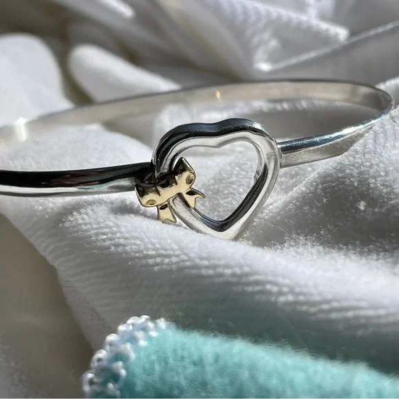 Tiffany & Co. 925/750 Bow Bangle Bracelet